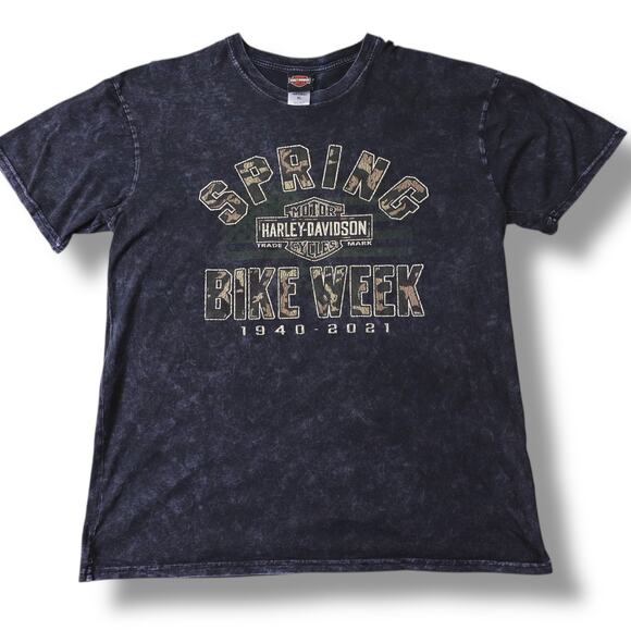 Men’s XL Harley-Davidson 2021 Spring Bike Week Myrtle‎ Beach Acid Wash Tee - Picture 1 of 8